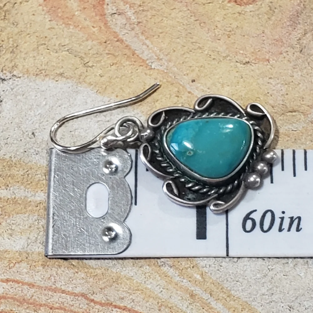 Richard Begay Turquoise Earrings. - Picture 4 of 7